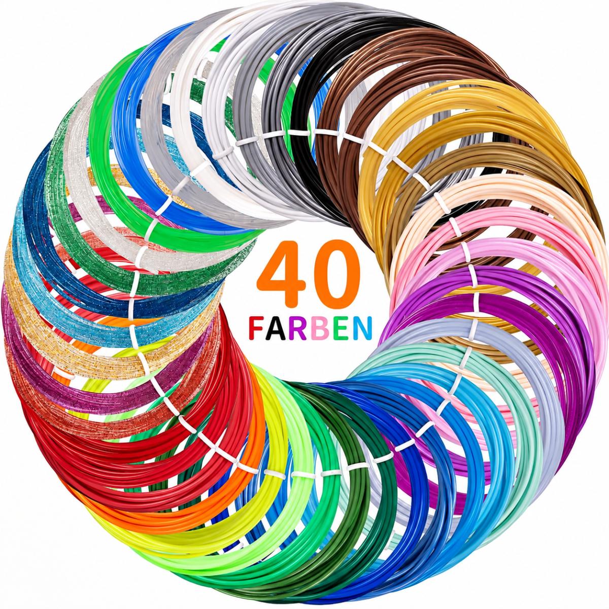 PLA Filament 40 Farben Übersicht