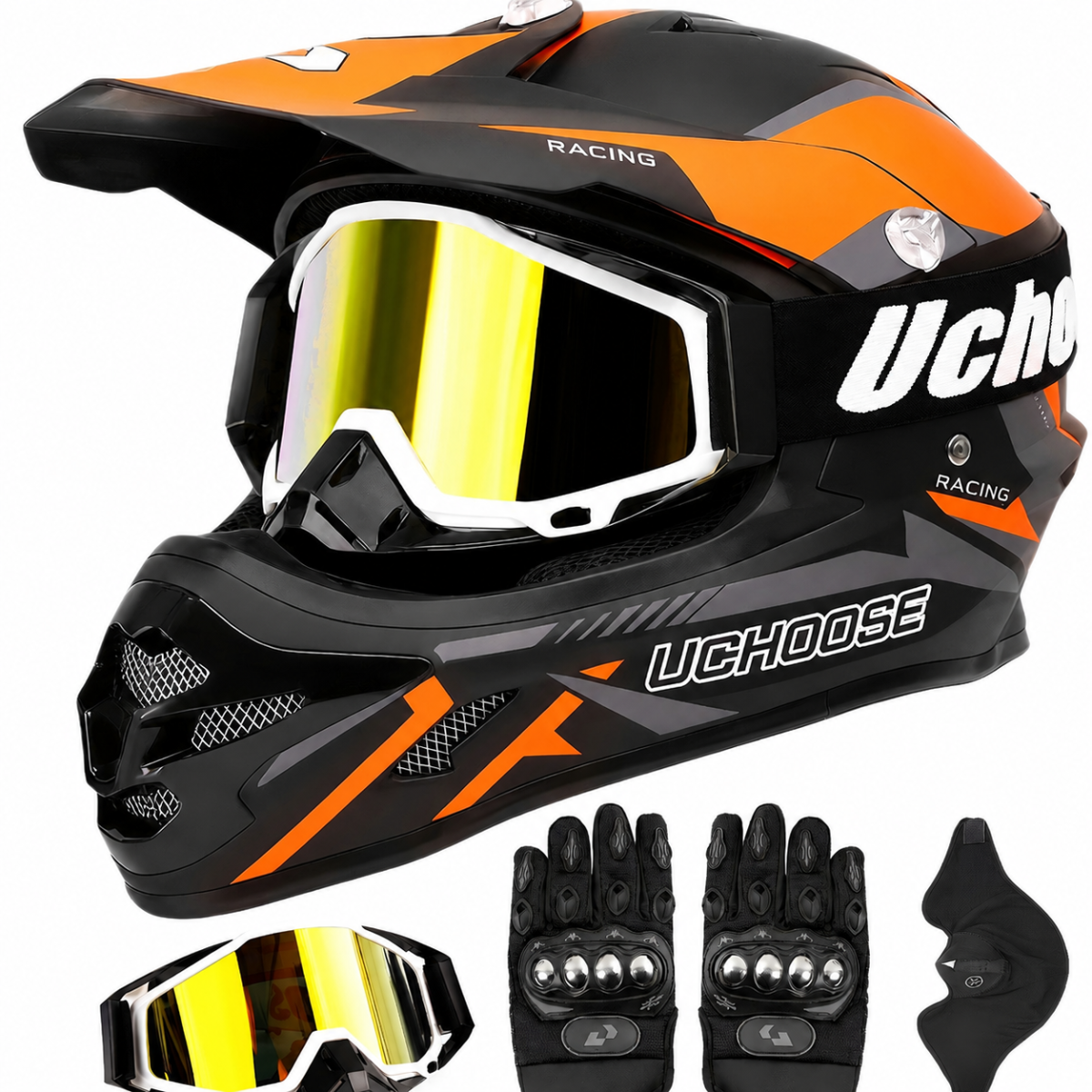 Motorrad Crosshelm Full Face Set