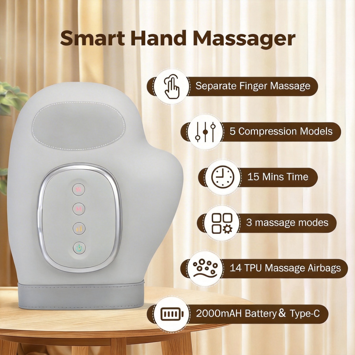 Elektrisches Handmassagegerät mit Wärmefunktion