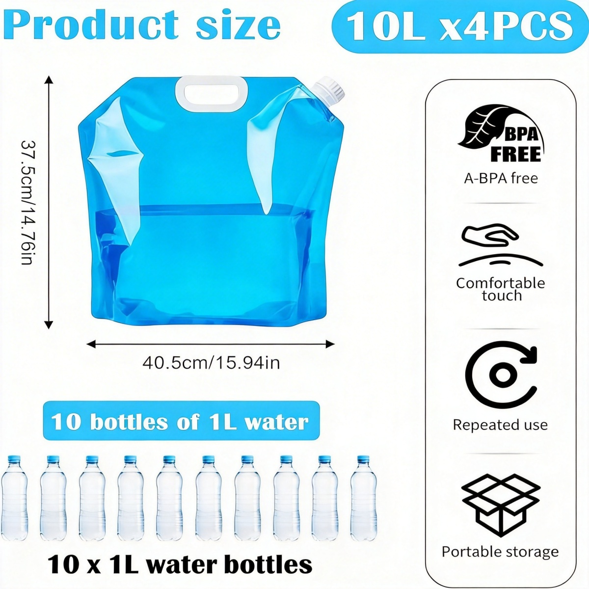 Sicheres BPA-freies Material – Faltbarer Wasserspeicherbeutel