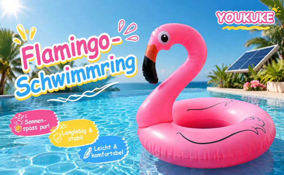 Solar Flamingo Pool Float